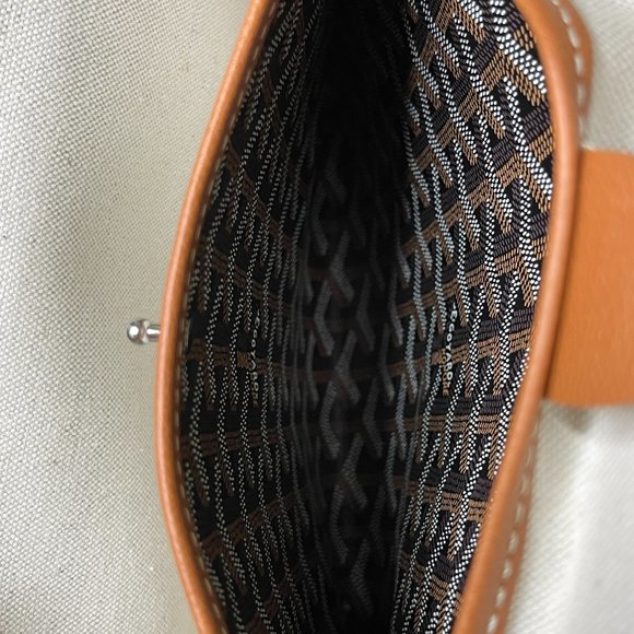 Goyard Artois PM Small Black/Tan Leather Canvas Zipped & Structured Tote - Picture 9 of 13